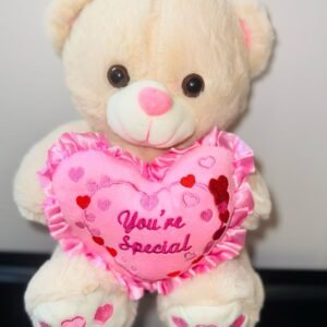 12” Pink VDay Bear with Lights And Sound