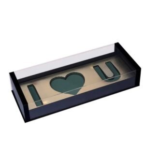 Acrylic Black deep love floral gift box with fresh foam