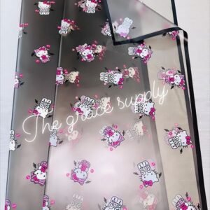 Black translucent skull hello kitty paper