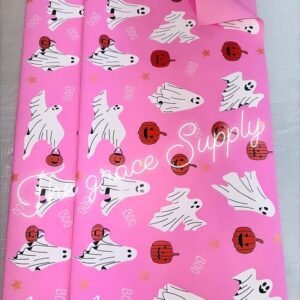 Pink Ghost and pumpkin