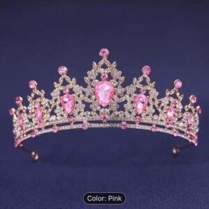 Gold / pink Queen Style Crown