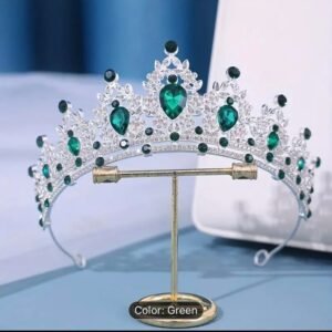 Silver/ green Queen Style Crown