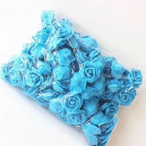 3” Light Blue Foam Roses Head