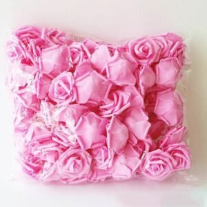 3” Pink Foam Roses Head