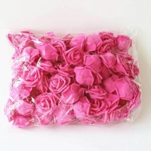 3” Hot Pink Foam Roses Head