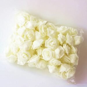 3” Cream Foam Roses Head