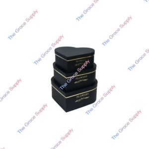 3 Sets Black Heart Shape Box