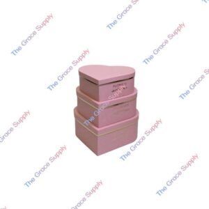3 SETS PINK HEART SHAPE BOX
