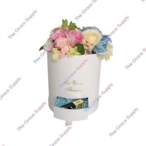 White Cylinder Box with Drawer