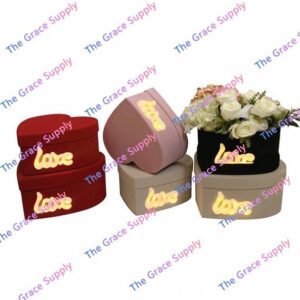 2 Sets Black Velvet Fabric Heart Shape with Love Light