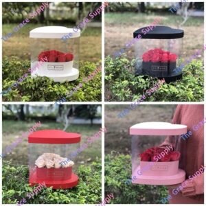 Red Luxury Heart Shape Clear Box